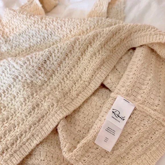 Rails Cotton Crochet Knit Tank Top- Oat - Picture 7 of 15